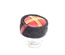 Papakha Kubanka Cossack Fur Hat red top with yellow stripes and red stripe
