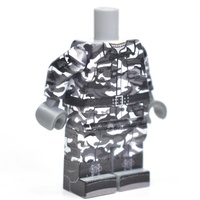 Soldier in black and grey woodland  Legs and torso 3 side printed arms