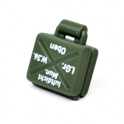 German box for 50 mm mortar mines. With mines. Dark green. for LEGO minifigures G BRICK DESIGN
