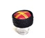 Papakha Kubanka Cossack Fur Hat red top with yellow stripes.