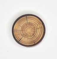 Tile Round 2x2 Reddish Brown with Circular Wood Pattern 2