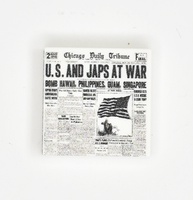 Tile 2 x 2 newspaper Chicago Daily Tribune "US and JAPS at war" 8 dec 1941
