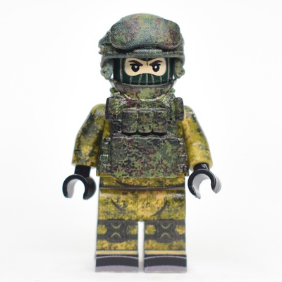 Russian soldier in 6Sh122 camouflage suit, with helmet and vest. (not LEGO)