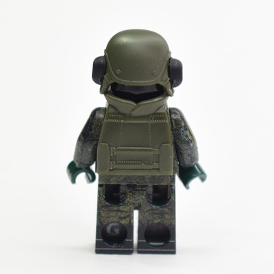 Tank man's armored vest with pouches for lego figures from the Ratnik set. dark green.