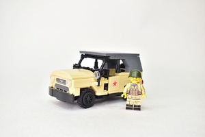 UAZ 469 TAN off-road military light utility vehicle with minifigure