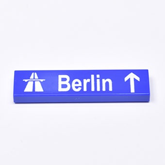 Tile 1 x 4 with printed  "Berlin"