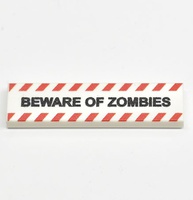 Tile 1 x 4 "beware of zombies" 