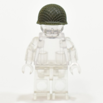 WWII US WW2 M1 Helmet with Net Cover for lego figures