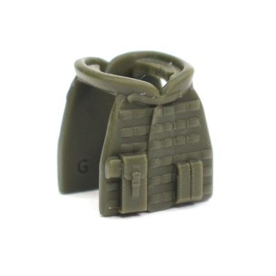 Tank man's armored vest with pouches for lego figures from the Ratnik set. dark green.