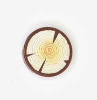 Tile Round 2x2 with Circular Wood Pattern