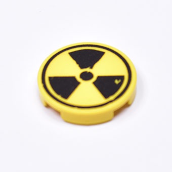 Tile 2 x 2 with printed  "radiation"