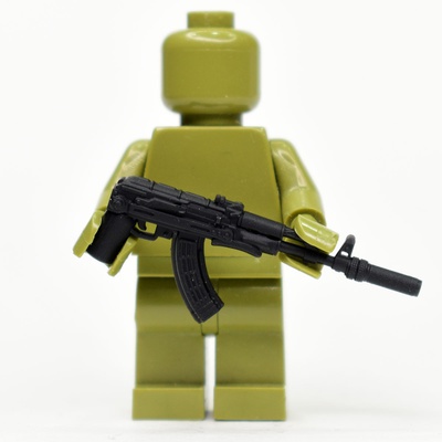 Automatic Rifle series M with folded stock and silencer for LEGO figures