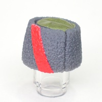 Papakha Fur Hat red v1910 with red stripe for lego minifigures