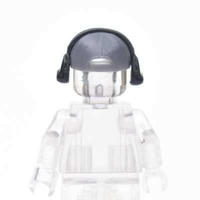 Tactical Gray Cap | Black Headphones for lego minifigures