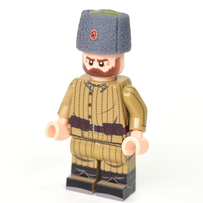 Papakha Fur Hat red v1910 Imperial Soldier Army for lego minifigures