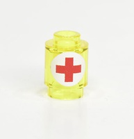 1x1 Brick round tr. yellow "medicine"