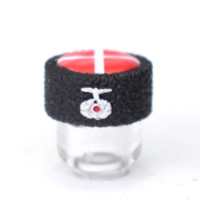 Papakha Kubanka Fur Hat red top with wehrmacht insignia for lego minifigures
