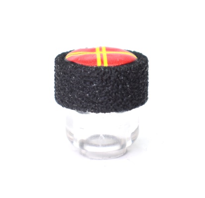 Papakha Kubanka Cossack Fur Hat red top with yellow stripes.