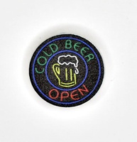 Tile 2 x 2 round "Cold Beer Open"