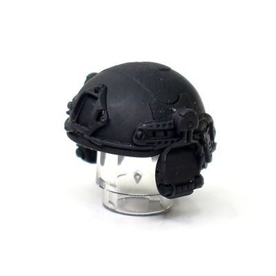 Helmet with vertical headphones, black V3