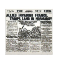 Tile 2 x 2 newspaper The Sun "Troops land in Normandy"
