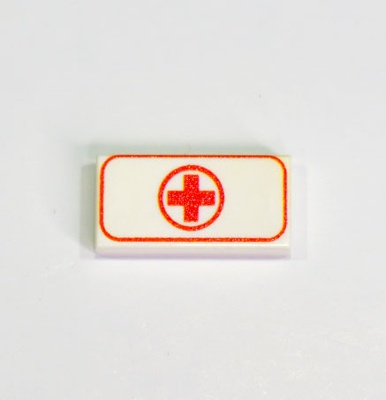 Tile 1x2 "First aid kit"