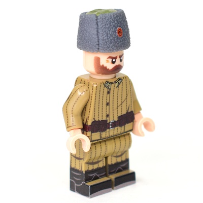 Papakha Fur Hat red v1910 Imperial Soldier Army for lego minifigures