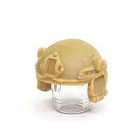 Helmet with headphones, dark tan V4