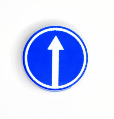 Tile 2 x 2 round Road sign 3