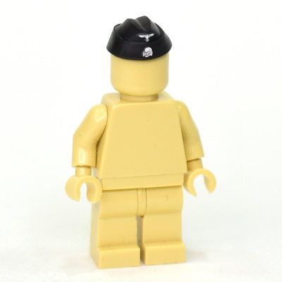 GERMAN WWII Side Cap M40 with ss insignia for lego minifigures. Black