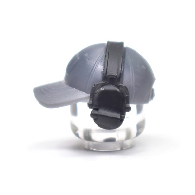 Tactical Gray Cap | Black Headphones for lego minifigures