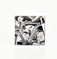 Tile, 2 x 2 with painting by Maurits Cornelis Escher "Relativity"