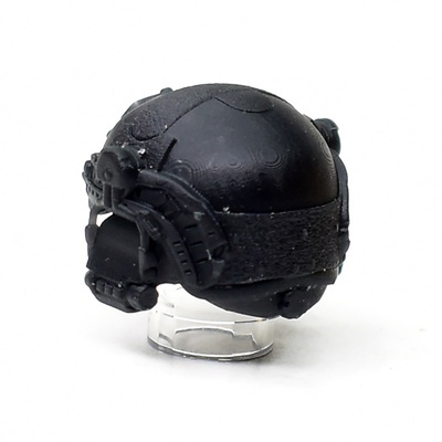 Helmet with vertical headphones, black V3