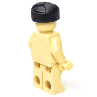 WWII Ushanka hat with red star for LEGO figures. Black