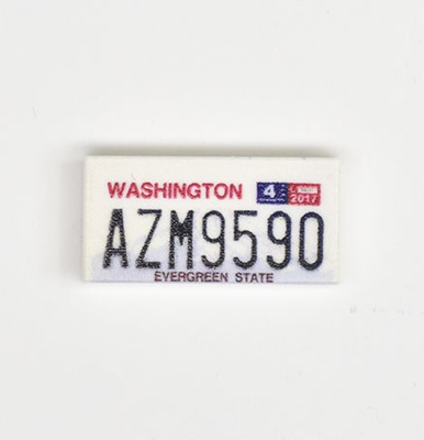 Tile 1 x 2 car number plate Washington