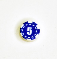 Tile round 1 x 1 with print "Poker chip 5"