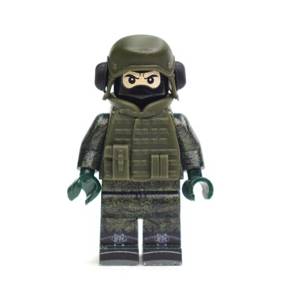 Tank man's armored vest with pouches for lego figures from the Ratnik set. dark green.