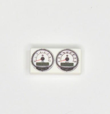 Tile 1 x 2 with Groove printed "speedometer, tachometer"