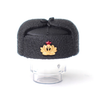 Russian Army RKKA RKKF Naval Ushanka  for LEGO figures. Black
