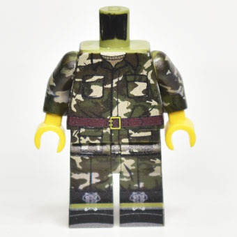 Soldier in woodland camo. 3 side printed arms