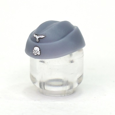 GERMAN WWII Side Cap M40 with ss insignia for lego minifigures. Gray