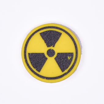 Tile 2 x 2 with printed  "radiation"