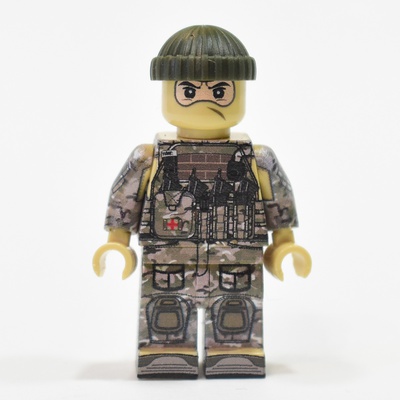 military knitted hat for lego figures dark-green