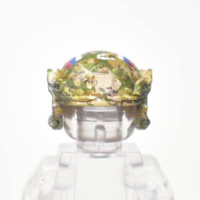 Helmet with headphones, multicam V4 with patch