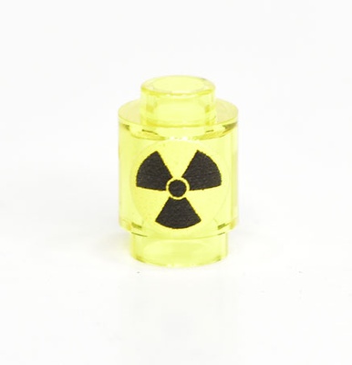 1x1 Brick round tr. yellow "Radiation"