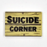 Tile, 2 x 3 with sign "Suicide corner"