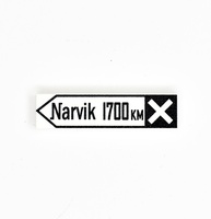 Tile 1 x 4 road sign "Narvik"