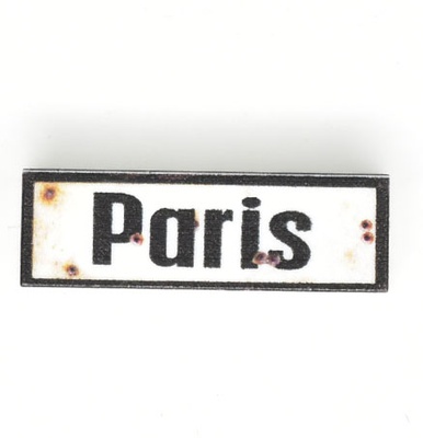 Tile 1x3 road sign "Paris"