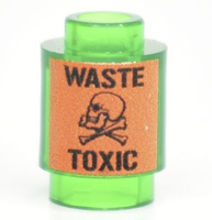Brick round 1x1 "Waste toxic"
