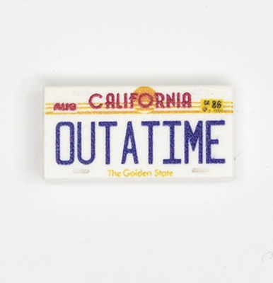 Tile 1 x 2 car number plate California OUTATIME